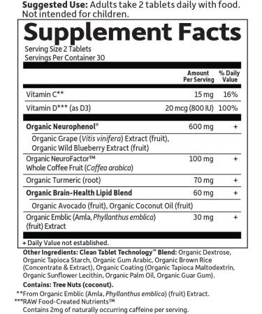 Garden of Life Dr. Formulated Brain Health - Memory & Focus for Adults 40+, 60 Veggie Tablets - Buy Online on GoSupps.com