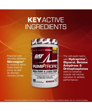 GAT Sport Pumptropic Mega-Pump & Laser Focus Powder | Stimulant-Free Strawberry Mango | 40 Servings | International Shipping - Buy Online on GoSupps.com