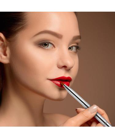 Retractable Dual End Lip Makeup Brush - Portable Lipstick & Concealer Brush Tool (Silver) - Buy Online on GoSupps.com