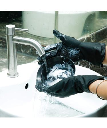 6 Pairs Reusable Anti-Skid Hair Dye Gloves - Black - Large | Waterproof Rubber Gloves for Salon & Home Use - Buy Online on GoSupps.com