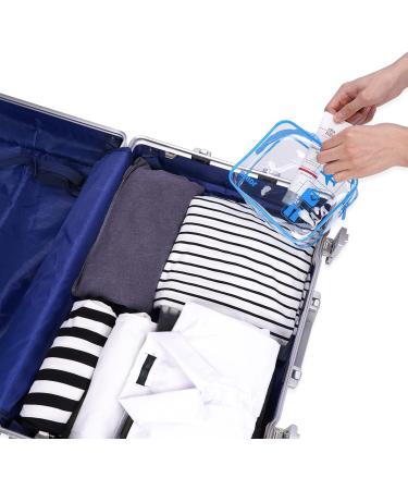 Portable Waterproof Clear Travel Toiletry Bags with Zippers - Set of 4 Navy Blue Quart Size Makeup Bags for Men and Women - Buy Online on GoSupps.com