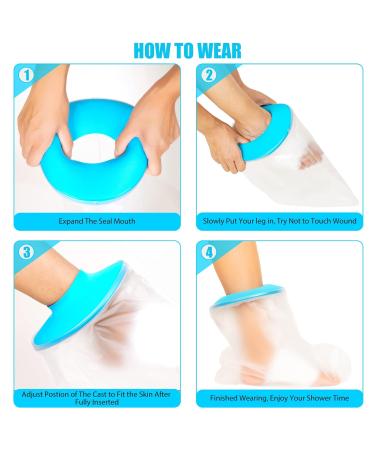Waterproof Foot Cast Cover - Shower & Bath Protector for Broken Foot - Reusable, Watertight & Clear Design for Adults - Buy Online on GoSupps.com