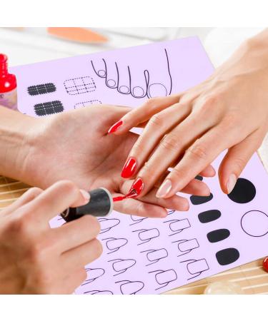 Nail Mat | Nail Practice Manicure Protector Pad Nail Polish Coloring Practice Professional Nail Manicure Tools for Acrylic Fingernails Purple - Buy Online on GoSupps.com