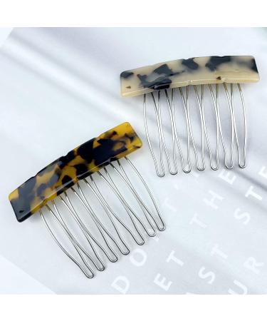 6 Pcs Acetate Seven-Tooth Hair Side Combs - Vintage French Hair Accessories for Women and Girls - Buy Online on GoSupps.com