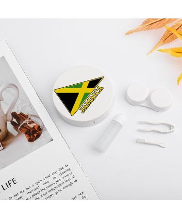 Jamaica Flag Contact Lens Case with Mirror - Portable & Cute Storage Box - Buy Online on GoSupps.com