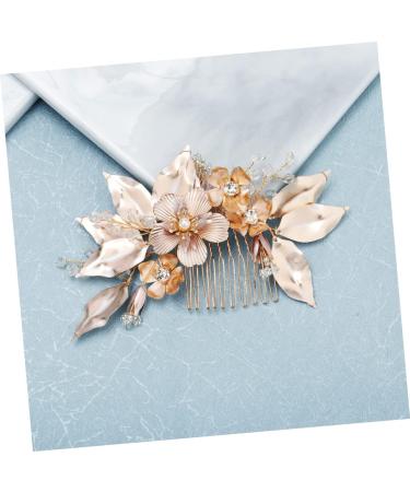 Ipetboom Golden Flower Hair Comb Bridal Hair Side Comb Womens Barrettes for Hair Pearl Bead Hair Pins Bridal Hair Clip Comb Wedding Hair Comb Crystal Accessories Bride European and American - Buy Online on GoSupps.com