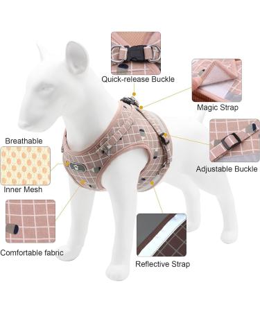 Zunea Small Dog Harness & Lead Set | Adjustable Reflective Step-in Chihuahua Vest | Escape Proof & Padded Plaid Puppy Jacket | Pink XS (Chest 26cm) - Buy Online on GoSupps.com