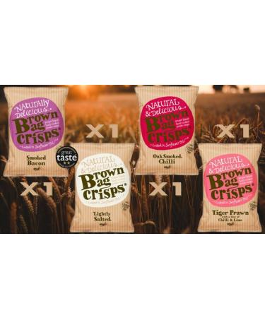 Brown Bag Crisps & Essential 4 You 10 Assorted 40g Crisps multipack such as Cheese and Onion Crisps Salt and Vinegar Crisps Prawn Cocktail Crisps. The perfect gluten free snacks & Vegan for you! - Buy Online on GoSupps.com