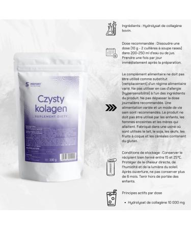 Collag ne pur - 300 g de poudre - 10 000 mg d'hydrolysat de collag ne par portion - Go t neutre - Collag ne hautement dos - Emballage tanche avec fermeture clair - Doypack - INSPORT Nutrition - Buy Online on GoSupps.com