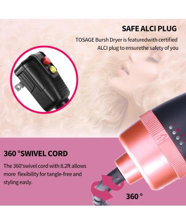 Hair Dryer Brush 4-in-1 Styling Tool | Black Ceramic & Nylon - ALCI Safety Plug | Shop Internationally - Buy Online on GoSupps.com