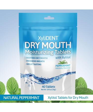 Buy Nature's Stance XyliDENT Xylitol Tablets for Dry Mouth Relief - Peppermint Flavor 40 Count | Stimulates Saliva Freshens Breath & Reduces Acid Production | Fast Acting Relief - Buy Online on GoSupps.com