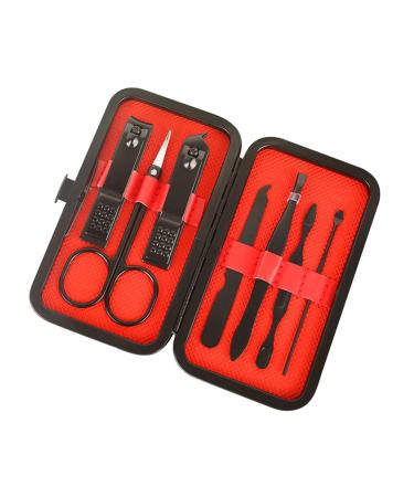 ZSLBMD Beauty and Nail Tools 7-Piece Manicure Clipper Set Black Nail Clipper Set for Home Use 11-13CM Svart