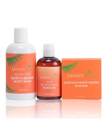 Sanai's Skin Moisturizing Body Wash Lush Oats Moisturizing Body Wash | Made with Sunfower Oil Rosemary & Oatmeal | For Dry Sensitive Skin - 8 oz - Buy Online on GoSupps.com