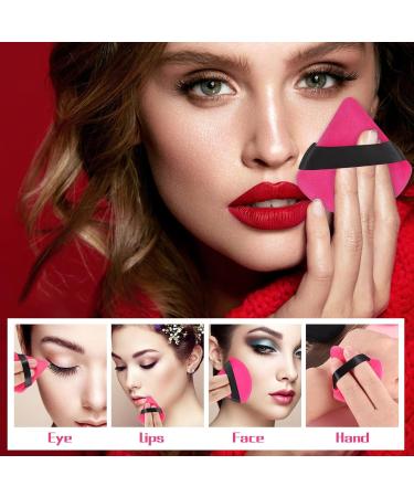 Pimoys 6-Piece Triangle Powder Puff Set | Soft Velour Sponge for Loose Powder & Foundation | Beauty Makeup Tool - Rose Red - Buy Online on GoSupps.com