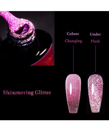 Colour Changing Gel Nail Polish Long Lasting Quick Dry UV LED Soak Off Gel Varnish Shimmering Pink Nail Paint DIY Nail Art Manicure at Home Salon Gift for Women - Buy Online on GoSupps.com