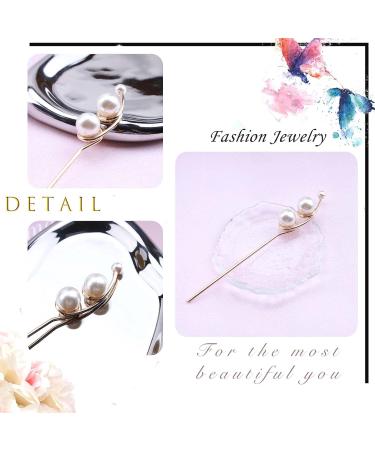 Inateannal Pearl Hair Pins for Styling Vintage Gold Plated Coiling Hair Sticks Imitation Pearl Hair Chopstick Hairpins Hair Accessories for Women Girls (One large pearl) Style-1 - Buy Online on GoSupps.com
