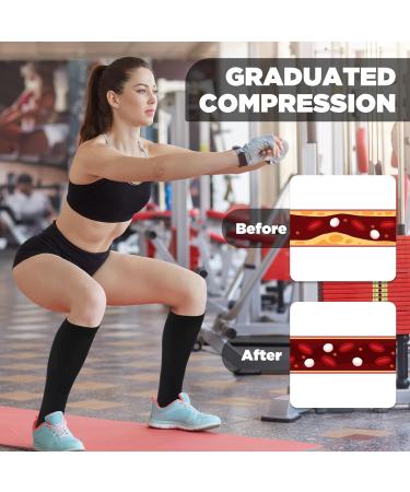 Buy 2 Pairs Open Toe Compression Socks for Women - 15-25mmHg Knee High Support Stockings for Varicose Veins - Ideal for Nurses Flying Running - L/XL Black/Beige - Buy Online on GoSupps.com