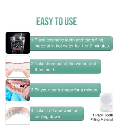 2 PCS Fake Teeth Veneers for Temporary Tooth Repair - Men and Women | Dental Veneers for Upper and Lower Jaw | Regain a Confident Smile with Bright White Results - Buy Online on GoSupps.com