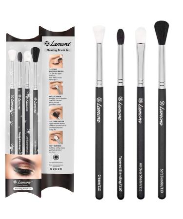 Pro Blending Brush Set - Smoky Eye Shadow Contour Kit - 4 Essential Shapes - Best Choice Crease All Over Shader Tapered Soft Blender - Shading & Blending of Eyeshadow Makeup Cream Powder Highlighter