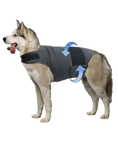 HCHYEY Dog Anxiety Jacket, Skin-Friendly Weighted Dog Vest - Dog Shirt for Thunder, Fireworks and Separation - Keep Pet Calm Without Medicine & Training, Anti Anxiety Vest for Dogs (Dark Grey, XL) X-Large