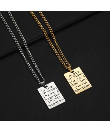 OralGos Fashion Stainless Steel Clavicle Chain Necklace - Hebrew Symbol Engraved Long Gold Sweater Chain - Buy Online on GoSupps.com