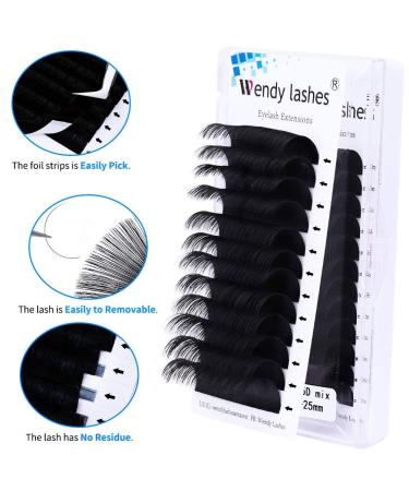 Eyelash Extensions D Curl 20-25mm | Silk Individual Lashes 0.20mm | Classic Extensions for Salon Use by WENDY LASHES - Buy Online on GoSupps.com