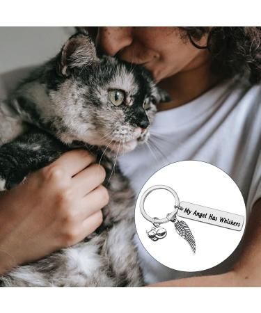 Jagowa 1 Piece Cat Memorial Gift Keychain Stainless Steel Keychain Gifts For Cat Pet Lover Women Men Hanging Ornament Personality Gift - Buy Online on GoSupps.com