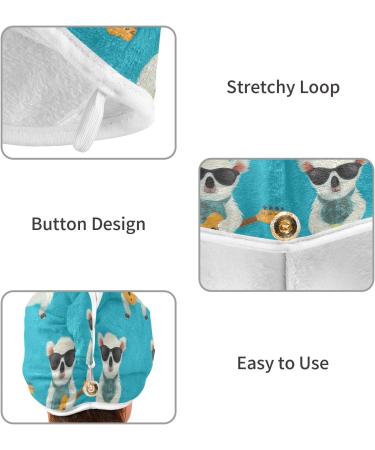 Koala Guitar Hair Towel 2 Pack | Super Absorbent Quick Dry Hair Turbans for Women & Girls - Perfect for Fast Hair Drying - Buy Online on GoSupps.com