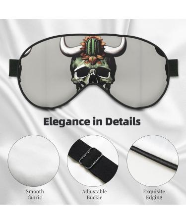 Buy SSIMOO Cute Cactus & Bull Skull Double-Sided Eye Mask - Soft Light Blocking for Better Sleep - International Shipping Available - Buy Online on GoSupps.com