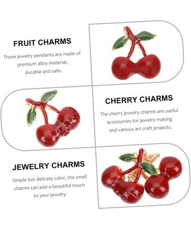 VILLCASE 20 Pcs Fruit Drop Oil Pendant Diy Charms Charm Necklace Loose Miniture Decoration Bottle Accessories Charms for Necklace Making Trendy Necklace Alloy Supplies Cherry - Buy Online on GoSupps.com