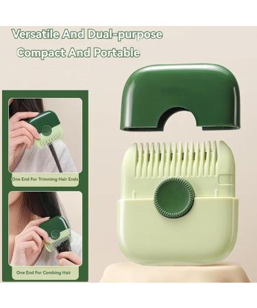 Trimpocket Hair Trimmer & Comb for Kids & Women | 2-in-1 Bangs Trimmer with Replaceable Blades | Dual-Side Split Ends Trimmer | Green | 2 Pcs + 10 Blades - Buy Online on GoSupps.com