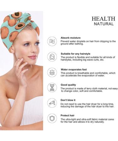 Super Absorbent Apricots Microfiber Hair Towel Wrap for Women | 10x26 Inch Hair Turban with Button | Fast International Shipping - Buy Online on GoSupps.com
