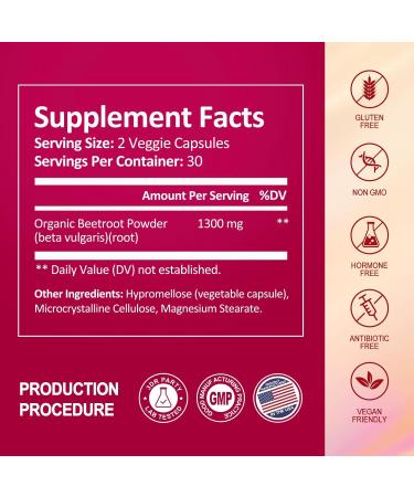 Rasav Beet Root Capsules - 1300mg Beet Root Powder Helps Support Nitric Oxide Production, Blood Flow, Blood Circulation & Energy, Non-GMO, Beet Supplement - 60 Capsules, 30-Day Supply 60 Count (Pack of 1) - Buy Online on GoSupps.com