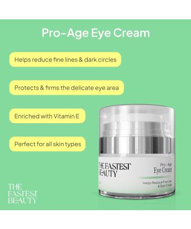 THE FASTEST BEAUTY Pro-Age Eye Cream 15ml - Reduce Fine Lines Anti Aging Ease Puffiness Powerful Natural Ingredients Vitamin E Natural Vegan + Cruelty-Free Made In Great Britain - Buy Online on GoSupps.com