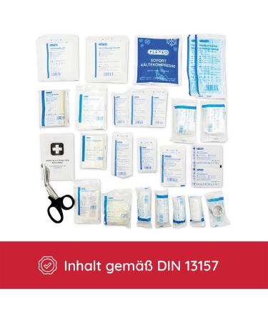 First Aid Bag for Companies & Home | DIN 13157 Certified | Red Association Pocket with Filling | Portable First Aid Kit - Buy Online on GoSupps.com