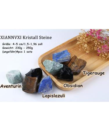 Xiannvxi 2 Lapislazuli Obsidian Crystal Set - Premium Healing Stones for Drinking Water - 4PCs with Tiger Eye & Aventurine - Buy Online on GoSupps.com