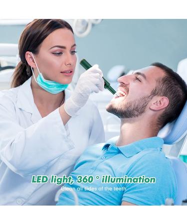 Electric Rechargeable Plaque Remover with LED Light - Teeth Cleaning Kit for Adults - Oral Care at Home - Green (3 Replacement Heads) - Buy Online on GoSupps.com