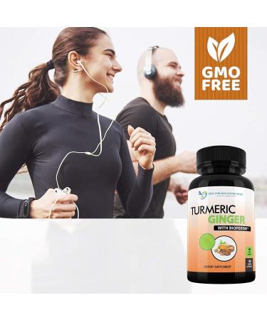Turmeric Curcumin with Ginger 95% Curcuminoids & BioPerine - 180 Veg Capsules - Made in USA - Buy Online on GoSupps.com
