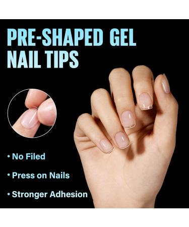 Tomicca Quadrat Artificial Nail Tips - 504 Ultra Short Gel Tips for DIY Nail Art & Studios | 12 Sizes French Full Cover Nail Tips - Buy Online on GoSupps.com