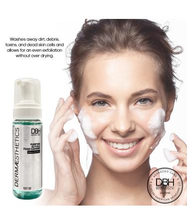 DBH Dermaesthetics Purifying Glycolic Foam Cleanser - Oil Free Face Wash for Oily & Sensitive Skin with 3% Glycolic Acid - Made in USA - Buy Online on GoSupps.com