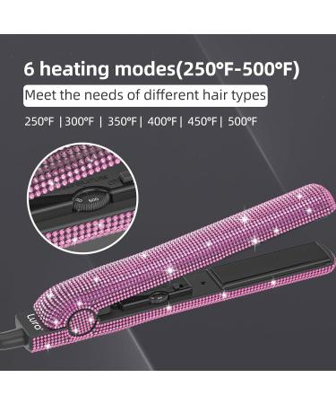 250-500 F Flat Iron for Black Women | Rhinestones Hair Straightener for 4C Hair | Bling Diamond Dual Voltage Salon Quality Red Hair Straightener - Buy Online on GoSupps.com