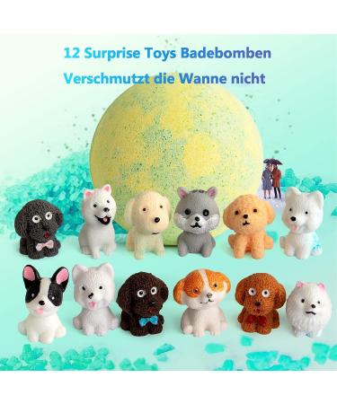 12-Pack Bathing Balls for Kids - Safe Organic Foam Bombs with Surprise Puppy Toys - Fun Natural Swimming Gift Set - Buy Online on GoSupps.com
