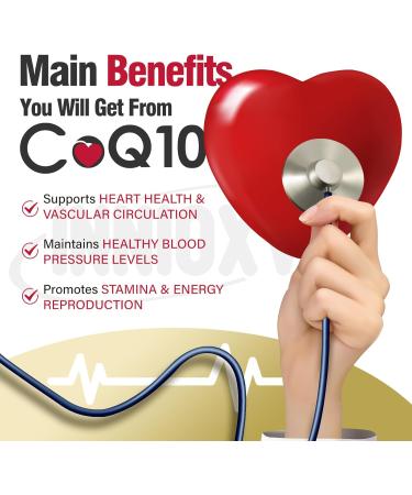 CoQ10 200mg Softgels for Heart Health | Powerful Antioxidant & Energy Booster | High Absorption Nutritional Supplement | 40 Count - Buy Online on GoSupps.com