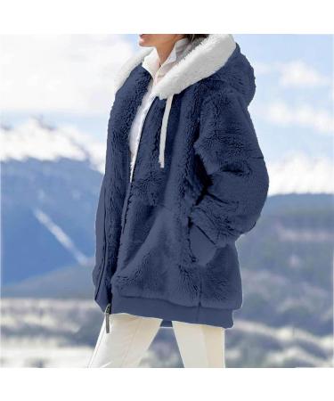 Hanxiulin Women's Oversized Plush Hoodie Jacket - Breathable Cozy Winter Fleece Coat - Buy Online on GoSupps.com