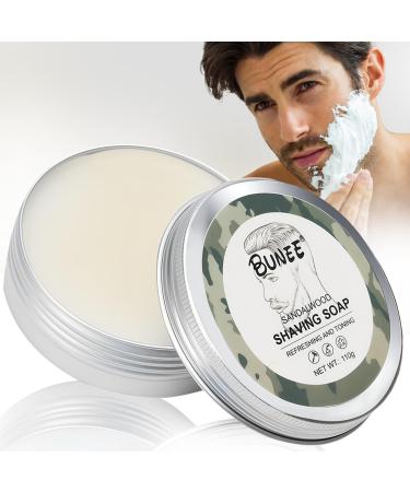 110g Savon de Rasage Rasage Tous Types de Peau naturel et id al pour peaux peaux s ches peaux sensibles et barbes dures Savon barbe rafra chissant Bois De Santal 110 g (Lot de 1)