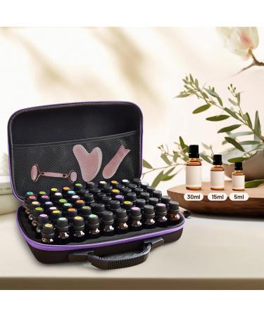 60-Grille Essential Oils Carrier Bag | Hard-Shell Travel Organizer for 5ml 10ml 15ml Bottles (Purple) - International Shipping Available - Buy Online on GoSupps.com