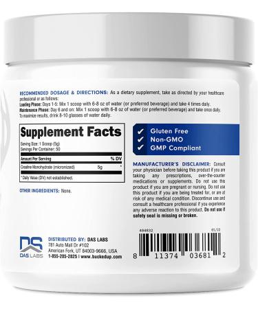 Bucked Up Essentials Creatine Monohydrate Powder - 250g (50 Servings) - Buy Online on GoSupps.com