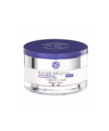 Yves Rocher Filler Vegetal - Plumping Face cream for Mature and Aging Skin Natural Hyaluronic Acid to improve Collagen production Skin Care Moisturizer - Night Cream 50ml