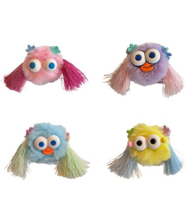 amangul Cartoon Coal Hair Clip Lazy Hairpin Duckbill Hairclip Lovely Tassels Barrettes for Women Side Bangs Girl Hair Style Tool(Pink) - Buy Online on GoSupps.com