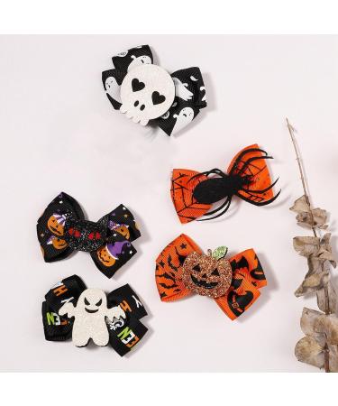 emlovosy Unique Halloween Hair Clip Design 2/6pcs Exquisite Workmanship Bow Clips for Girls Women with Spider Six-piece set - Buy Online on GoSupps.com